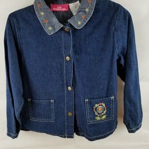 Girl Floarl Jean Jacket